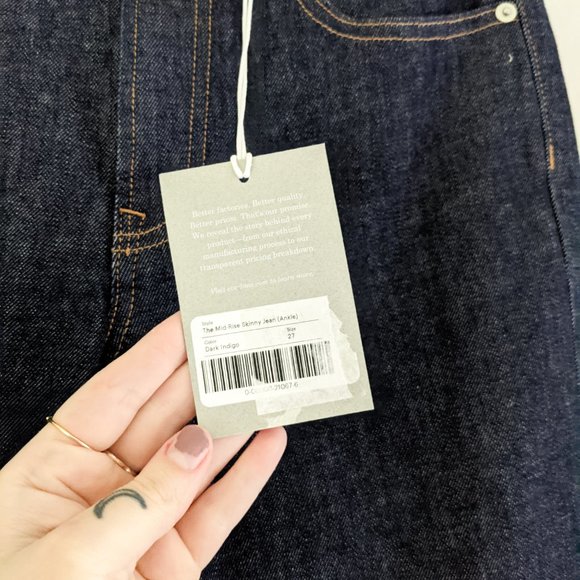 Everlane The Mid-Rise Skinny Jean Dark Indigo. EUC worn once - Picture 10 of 12